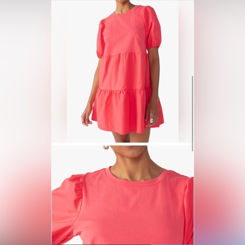 Sanctuary Poplin Mix Dress - Island Pink L - Picture 2 of 8